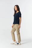 Everyday Cotton Roll Cuff Tee - Dark Navy