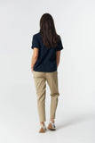 Everyday Cotton Roll Cuff Tee - Dark Navy