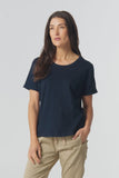 Everyday Cotton Roll Cuff Tee - Dark Navy
