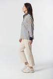 Outland Cotton 1/2 Zip Sweater Birch/Dark Navy