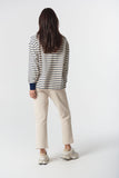 Outland Cotton 1/2 Zip Sweater Birch/Dark Navy