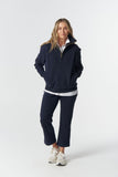 Rugged 1/2 Zip Cotton Sweater Dark Navy