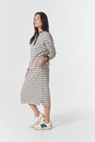 Cradle Cotton Stripe Henley Birch/Dark Navy