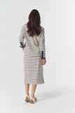 Cradle Cotton Stripe Henley Birch/Dark Navy