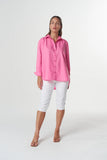 Bloom Oversized Basic Cotton Shirt - Pink Cosmos