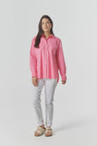 Bloom Oversized Basic Cotton Shirt - Pink Cosmos