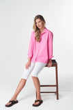 Bloom Oversized Basic Cotton Shirt - Pink Cosmos