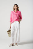 3/4 Sleeve Frill Shirt Pink Cosmos