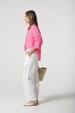 3/4 Sleeve Frill Shirt Pink Cosmos