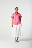 Ruffle Sleeve Shirt Pink Cosmos