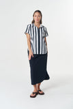 Dune Ruffle Sleeve Shirt - Hamilton Stripe
