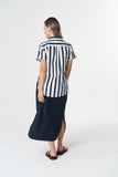 Dune Ruffle Sleeve Shirt - Hamilton Stripe