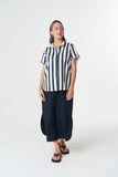 Dune Ruffle Sleeve Shirt - Hamilton Stripe