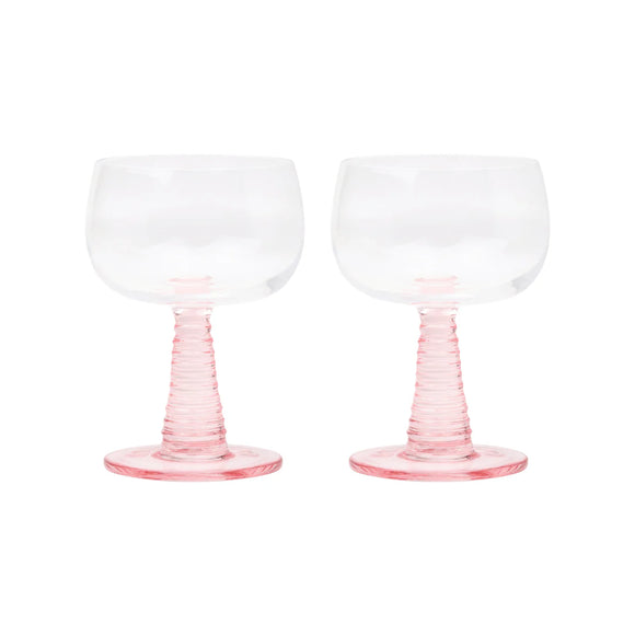The Romy S/2 Wine Glasses Blush