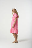 Ruffle Midi Dress Pink Cosmos