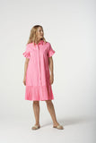 Ruffle Midi Dress Pink Cosmos