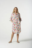 Floral Stitches Beach Ruffle Dress Printed
