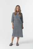 Coastline Cotton T-Shirt Dress Dark Navy/White