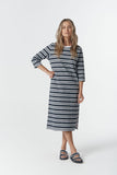 Coastline Cotton T-Shirt Dress Dark Navy/White