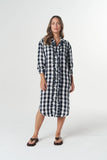 Beach Days Linen Dress - Dark Navy