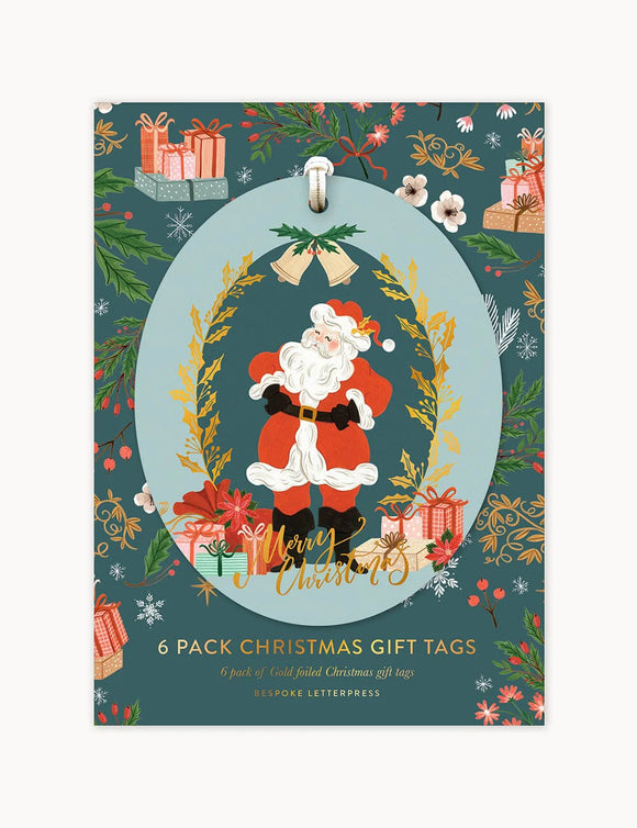 6pk Tags Jolly Santa