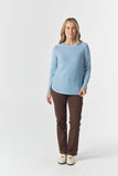 The Classic Merino Cotton Raglan Air Blue