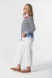 Farmer Cotton Cashmere Jumper Navy/Laser White