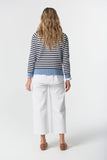 Farmer Cotton Cashmere Jumper Navy/Laser White