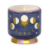 A Dopo 8oz Handpainted Moon Phases Ceramic Candle Jasmine & Rose