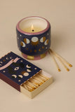 A Dopo 8oz Handpainted Moon Phases Ceramic Candle Jasmine & Rose