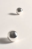 Polished Metal Dome Stud Earrings Silver