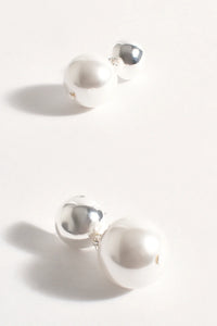 Dome Top Faux Pearl Earrings