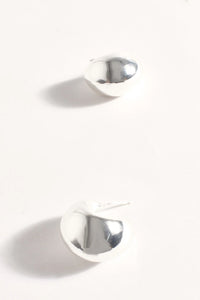Polished Curve Dome Earring (Silver)