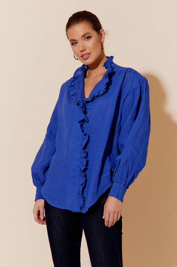 Maeve Linen Shirt Cobalt Blue