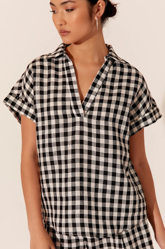 Bridget Gingham Top Black