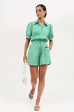 Billy Poplin Stripe Short Green