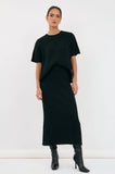 Taylor Rib Knit Midi Skirt Black
