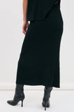 Taylor Rib Knit Midi Skirt Black