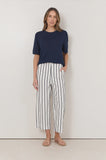 Lyndon Crop Pant Navy Stripe