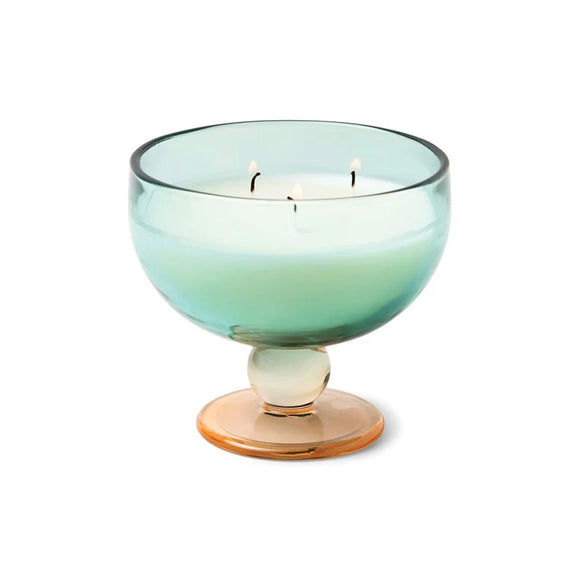 Aura Teal & Orange Tinted Glass Goblet Tobacco Patchouli 6oz