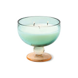 Aura Teal & Orange Tinted Glass Goblet Tobacco Patchouli 6oz