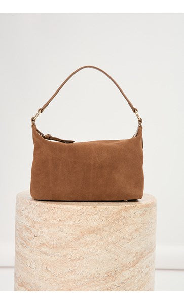 Jasmine Leather Suede Rectangle Mini Bag Tan