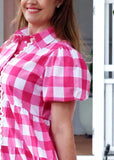 Alice Dress - Pink & White Gingham