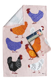 Tea Towel - Bright Hens