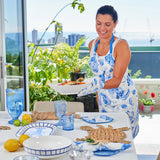 Linen Double Mit Seafood Blue