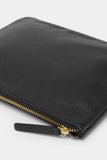 Zip Leather Pouch Black