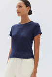 Seaford Linen Tee True Navy