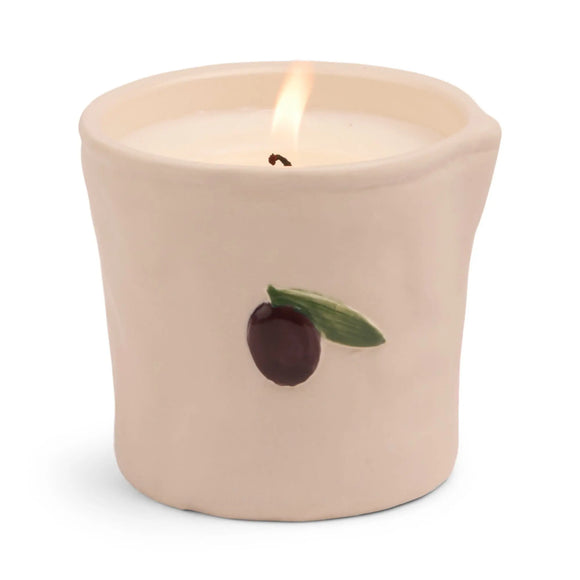 Bistro Olive Embossed Ceramic Candle Fig & Olive 226g