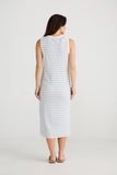 Squad Dress Ecru W Blue Stripe