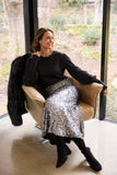 Ritz Skirt Silver Sequin